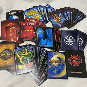 Mixed Trading Card Lot – DBZ InuYasha Ninjago Gold Flame Pit Card Captors WoW